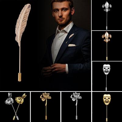 Aslsaw Multi-Stili Tappo per inserimento ago lungo Spilla in metallo Spilla per camicia Spilla per colletto Spilla per corpetto per uomini e donne