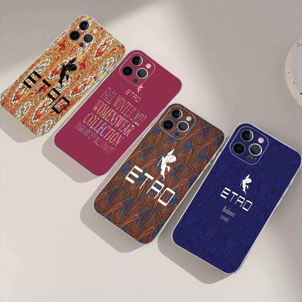 Classic Design E-Etro Phone Case For IPhone 17 16 15 14 13 11 12 Pro Max 16 Plus Transparent