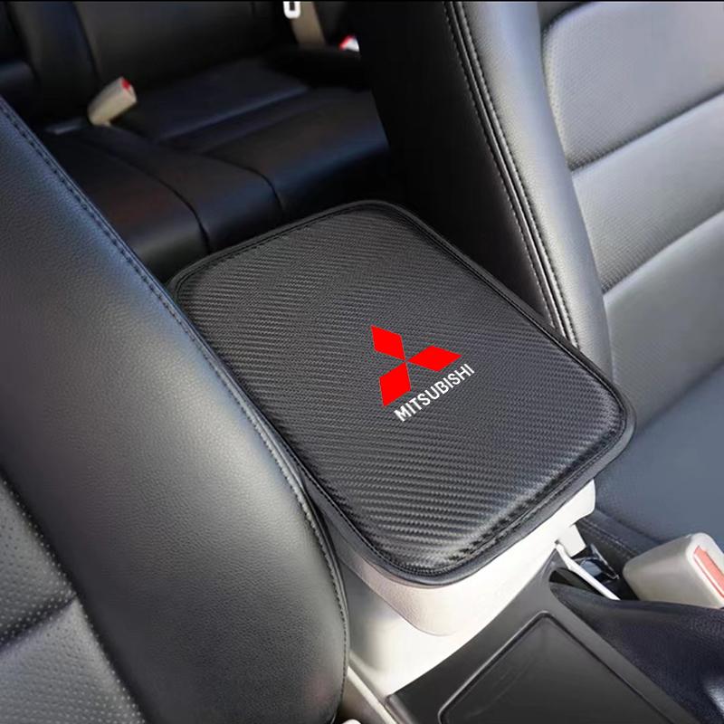 Car Armrest Box Mats Leather Center Console Covers Interior Accessories For Mitsubishi Pajero Outlander XL Montero Lancer Triton L200 Galant