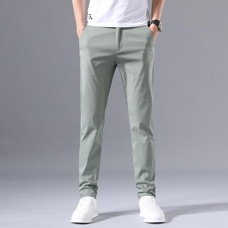 Men's Quick-Dry Ice Silk Loose Straight Summer Casual Trousers