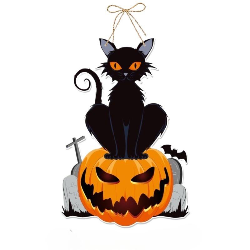 1-8PCS 2026 Halloween Door Decoration Pumpkin Bat Hanging Banner Ghost Festival Party Decor for Halloween Door Display
