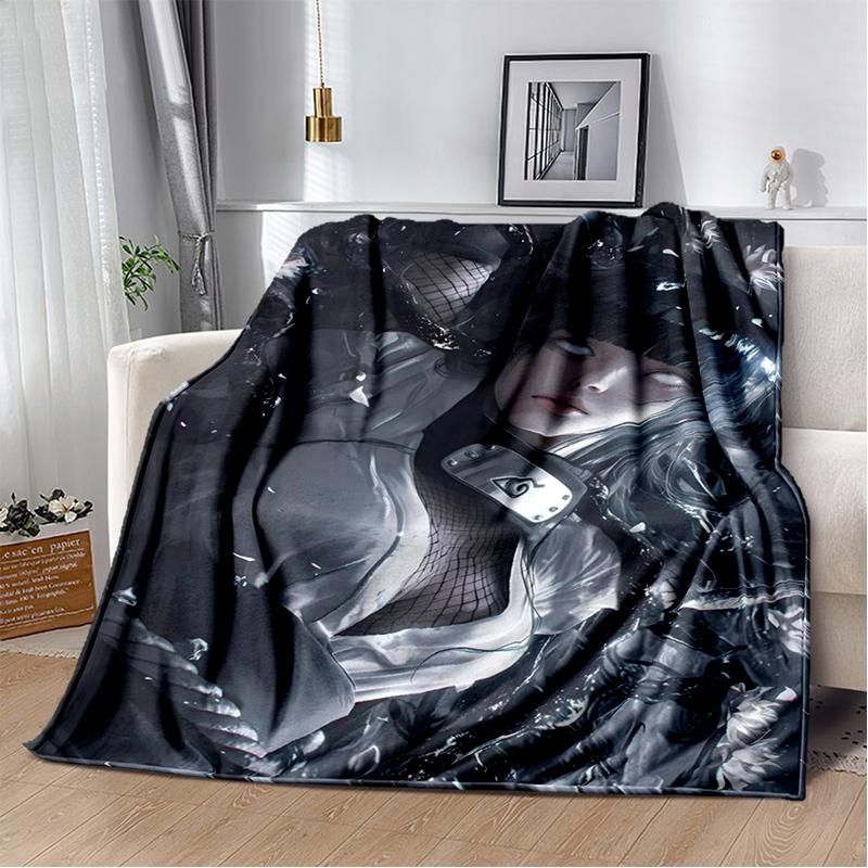 3D N-Naruto Cartoon Anime I-Itachi Flannel Blanket Soft Warm Throw Blanket for Bedroom Living Room Bed Travel Camping Picnic Kid