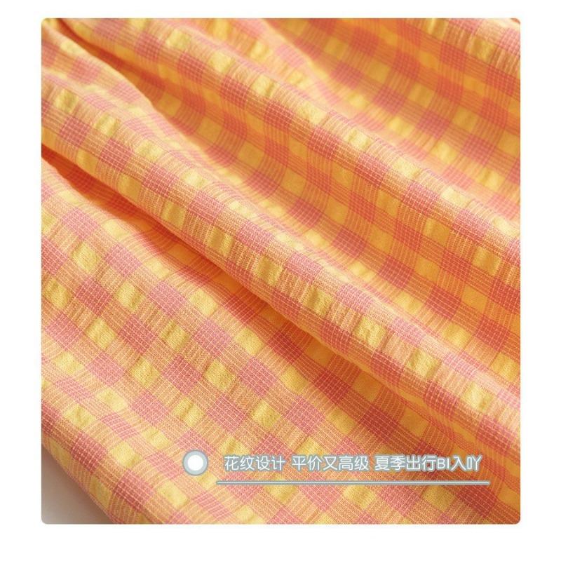 Summer Home Checkered Small Floral Shorts Thin Fresh Sports High Waist Thin Wide Leg Loose Casual Pajama Pants Women