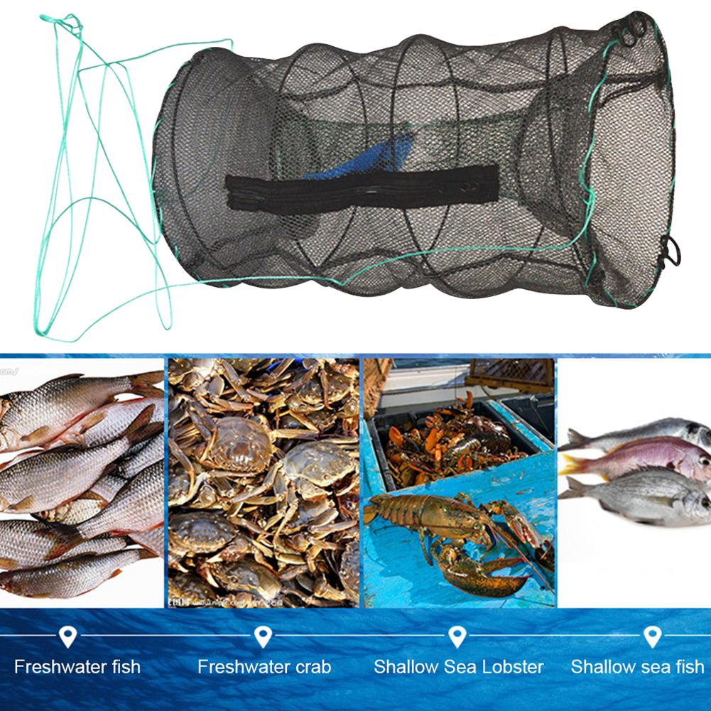 Fishing Dredge Net Portable Fishing Landing Dip Net Crab Crayfish Lobster Catcher Pot Trap 25x30/25X45CM Outdoor Fishing Net