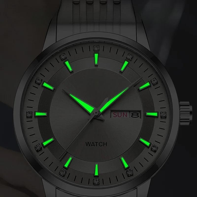 Fully Automatic Non Mechanical Men's Watch Hollowed Out Waterproof Luminous Dual Calendar Wristwatch