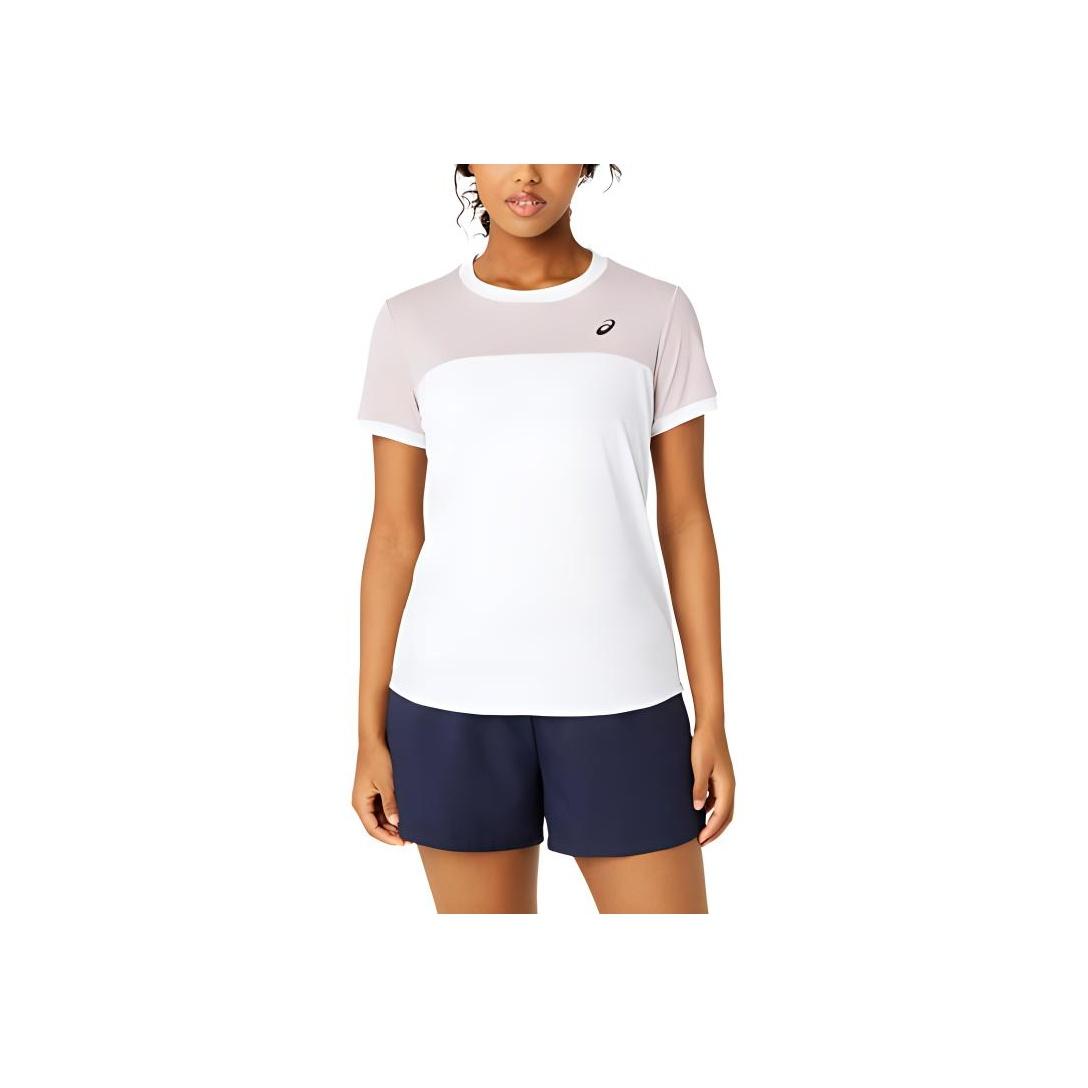 

Asics Футболка Court Ss Top, удобная, мягкая, дышащая, с коротким рукавом, женская, цвет белый, розовый 2042A262-108 S