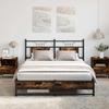 VidaXL Bed Frames Without Mattress Smoked Oak 140x200 Cm Engineered Wood 4106909