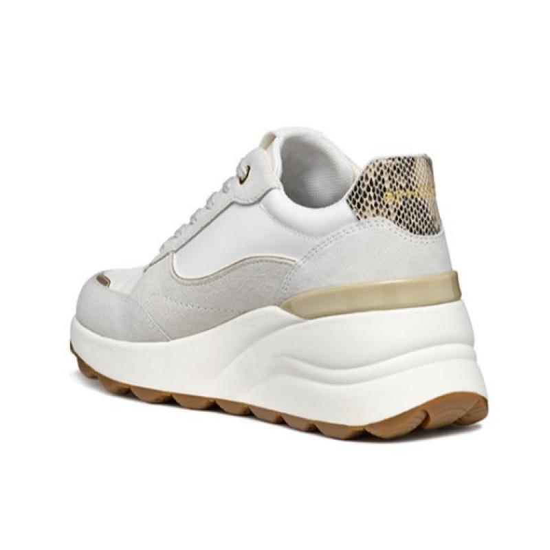 Geox Zapatilla Ancha para Mujer Spherica Ec13 Gris Blanco W1x5xwa4s71