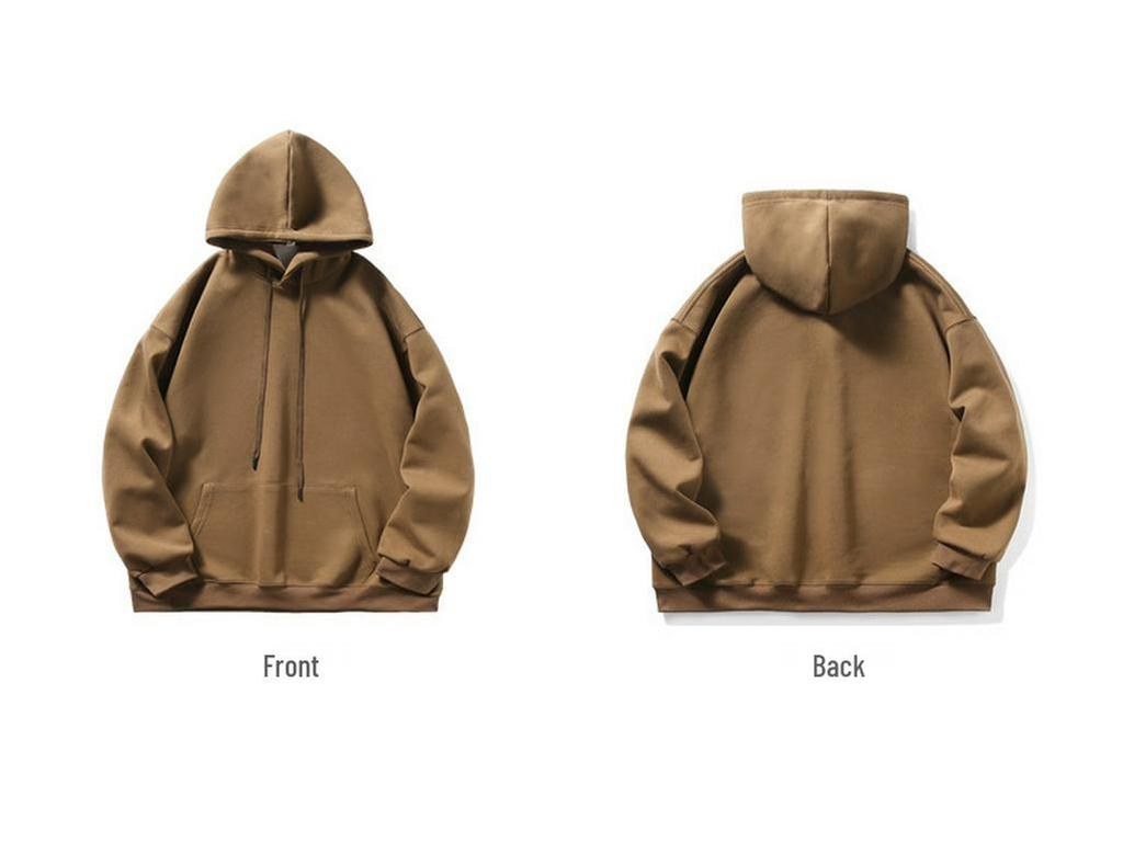 Unisex Heavyweight Hoodie: Solid Color American Street Style for Autumn/Winter