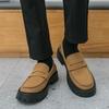 New Derby men's shoes retro versatile casual men's big head leather shoes wedding heightening platform loafers