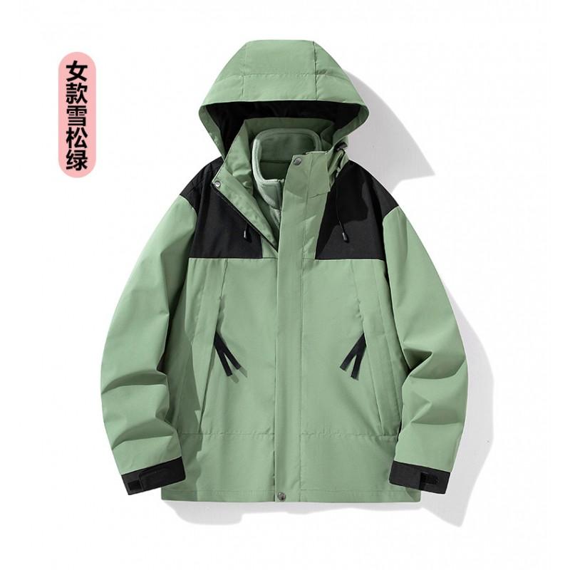 Men Women Waterproof 3-in-1 Hooded Outdoor Jacket With 320g Fleece Liner Hiking Camping Skiing Winter