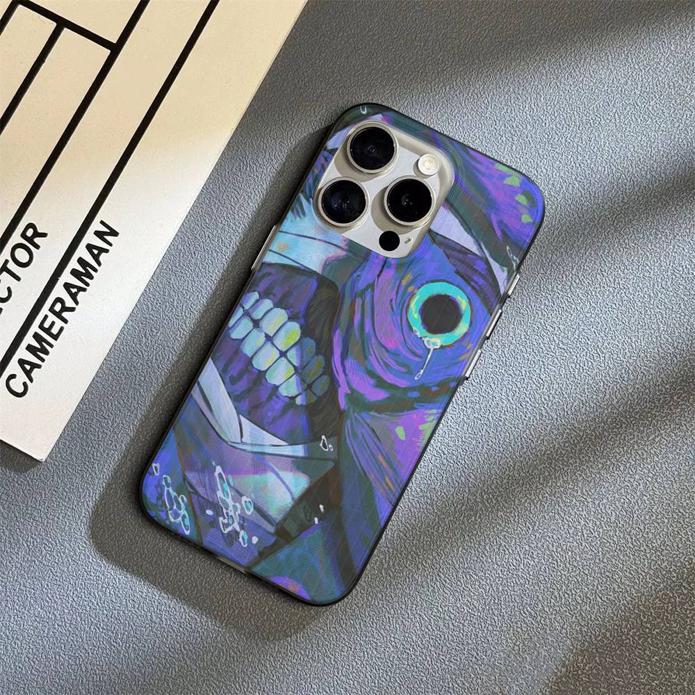 Popular Game Anime M-Mouthwashing For IPhone 17 16 15 Plus Pro Max 12 14 Plus 11 13 Wave Corrugated Stripe Funda Phone Cover