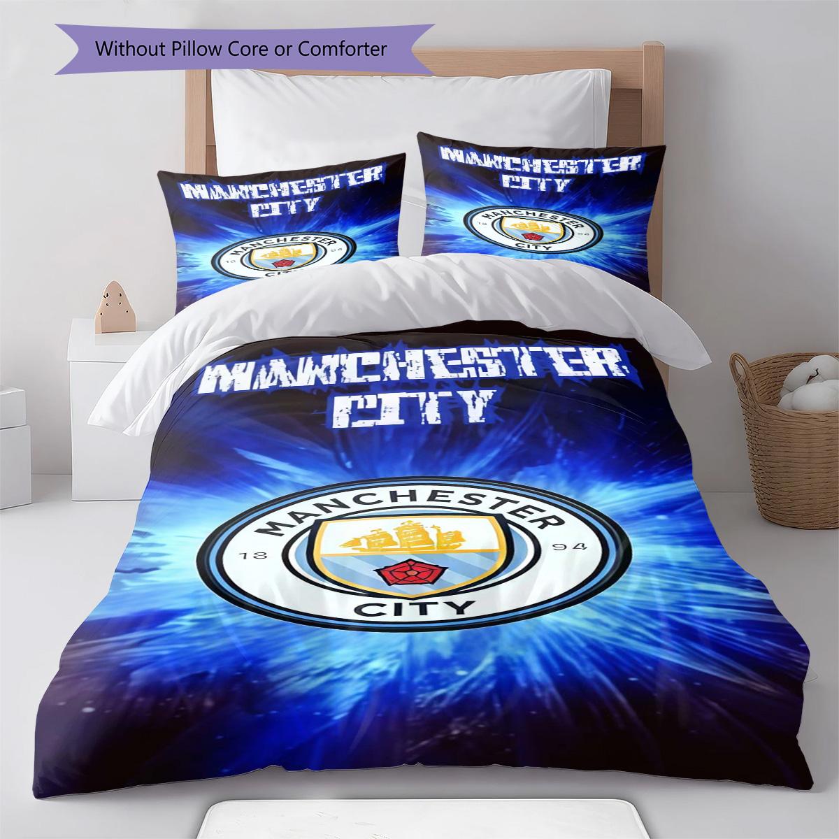 

City team Bedding Quilt Set Quilt Cover Pillowcase Home Decoration Birthday Gift (1 * duvet cover + 2 * pillowcase, without core) 135x200cm