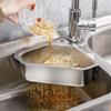 Triangle Drain Basket: Triangle Filter Basket - Stainless Steel Sink Basket - Kitchen Sink Sponge Holder Strainer Fruits Washing Basket Refrigerator