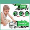 Colorful Diecast Garbage Truck Toy With Trash Bin For Kids Boys Xmas Gift