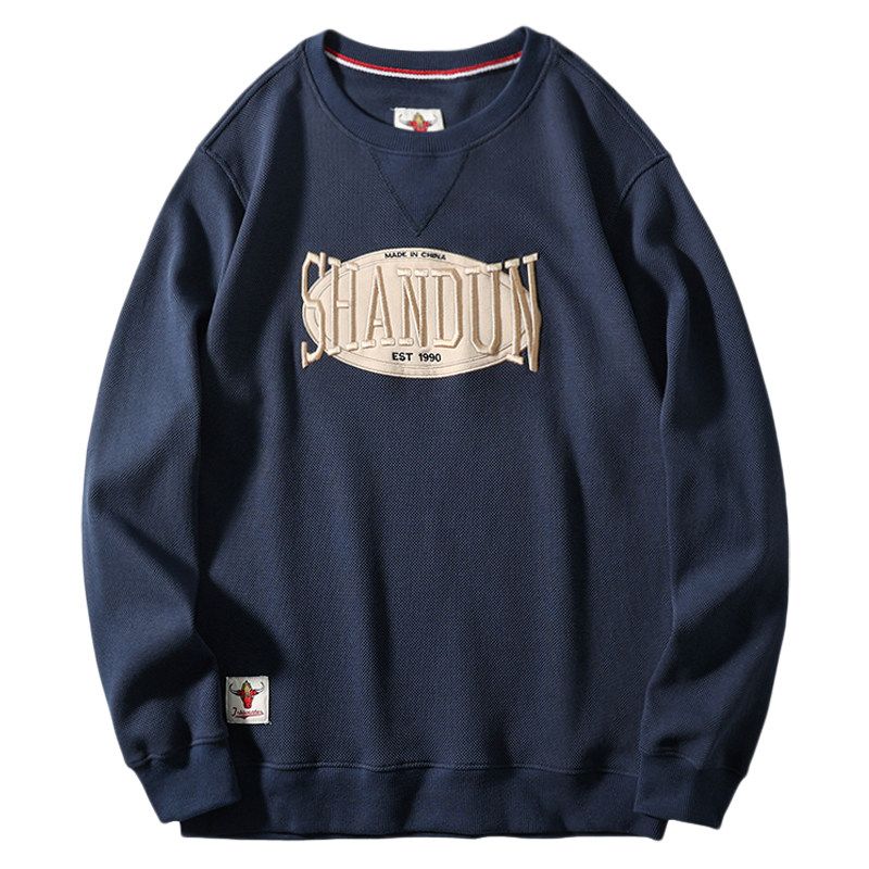 Heavy Sweater Spring and Autumn American High Street Men's Embroidery