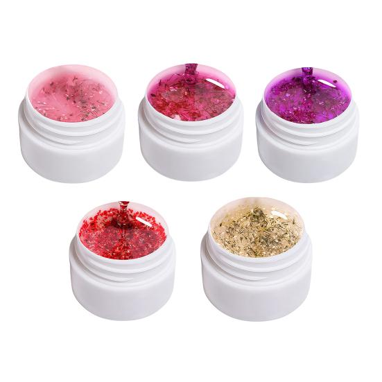 1/5 Adet 8ML Kurutulmuş Çiçekler Jel Tırnak Oje Soak Off UV/LED Doğal Çiçek Yaprağı Tırnak Tutkalı Cila Uzun Kalıcı Kadınlar Şeffaf Kendin Yap Tırnak Sanatı Boyama Jeli