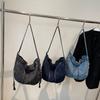 Casual denim messenger bag women's personality relaxation large capacity tote bag trendy versatile lightweight shoulder bag