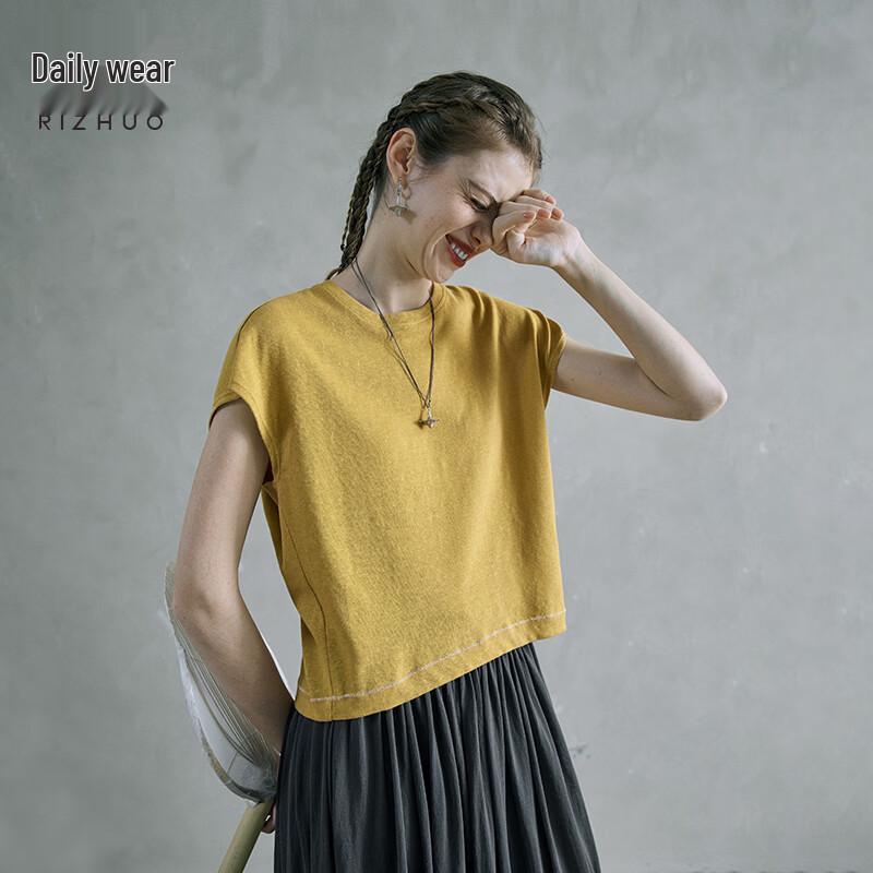 Rizhuo Women s Casual Crew Neck Knit T-Shirt S