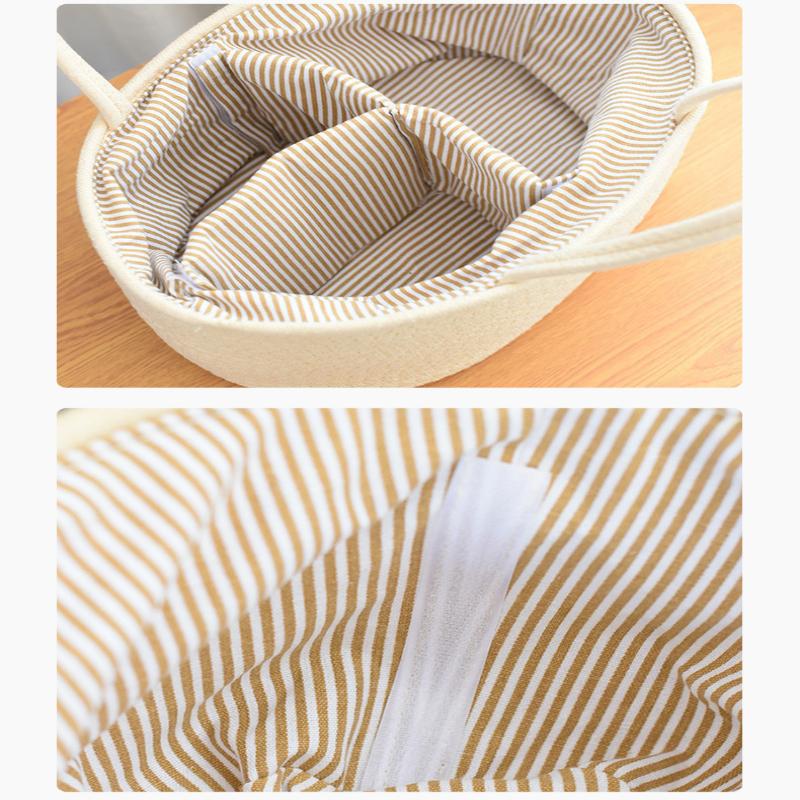 Baby Diaper Organizer Bag Woven Cotton Caddy Bag Multipurpose Bag Category Placement Basket