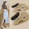 Solid Color Slippers New Summer Outer Wear Thick-soled Soft-soled Heightening Hole Slippers