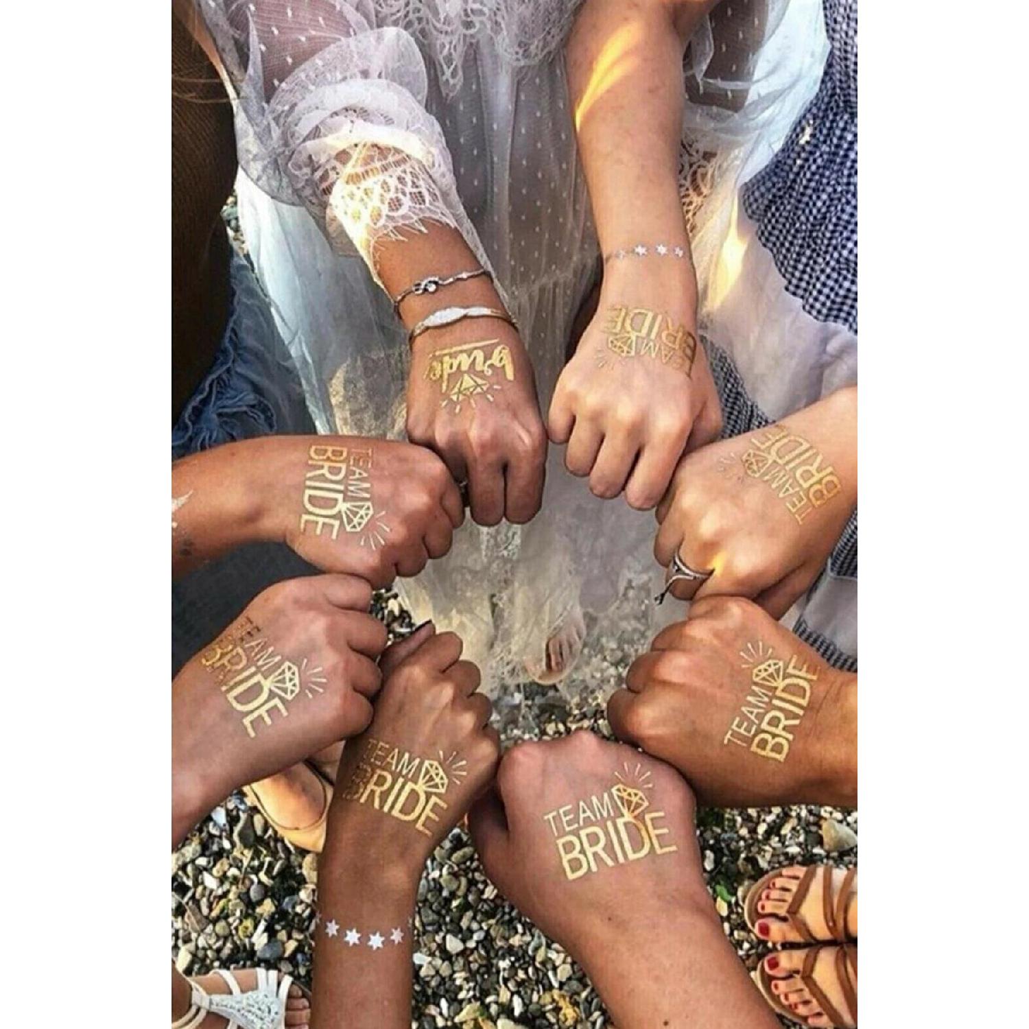 

10 шт. Золотая временная татуировка команды невесты для невесты на девичник