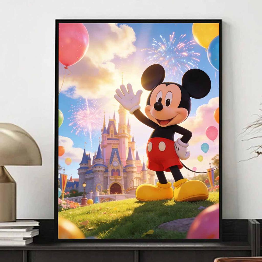 Disney Mickey Mouse castle fireworks diamond painting handmade diy mosaic art painting kit home decoration