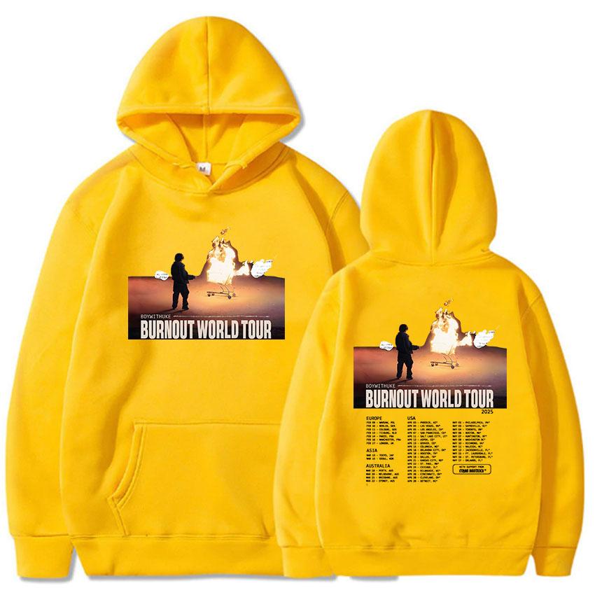 Boywithuke Burnout World Tour 2025 Hoodies Sudadera Mujer Hooded Women Men Casual Sweatshirts Singer Graphic Printed Pullovers