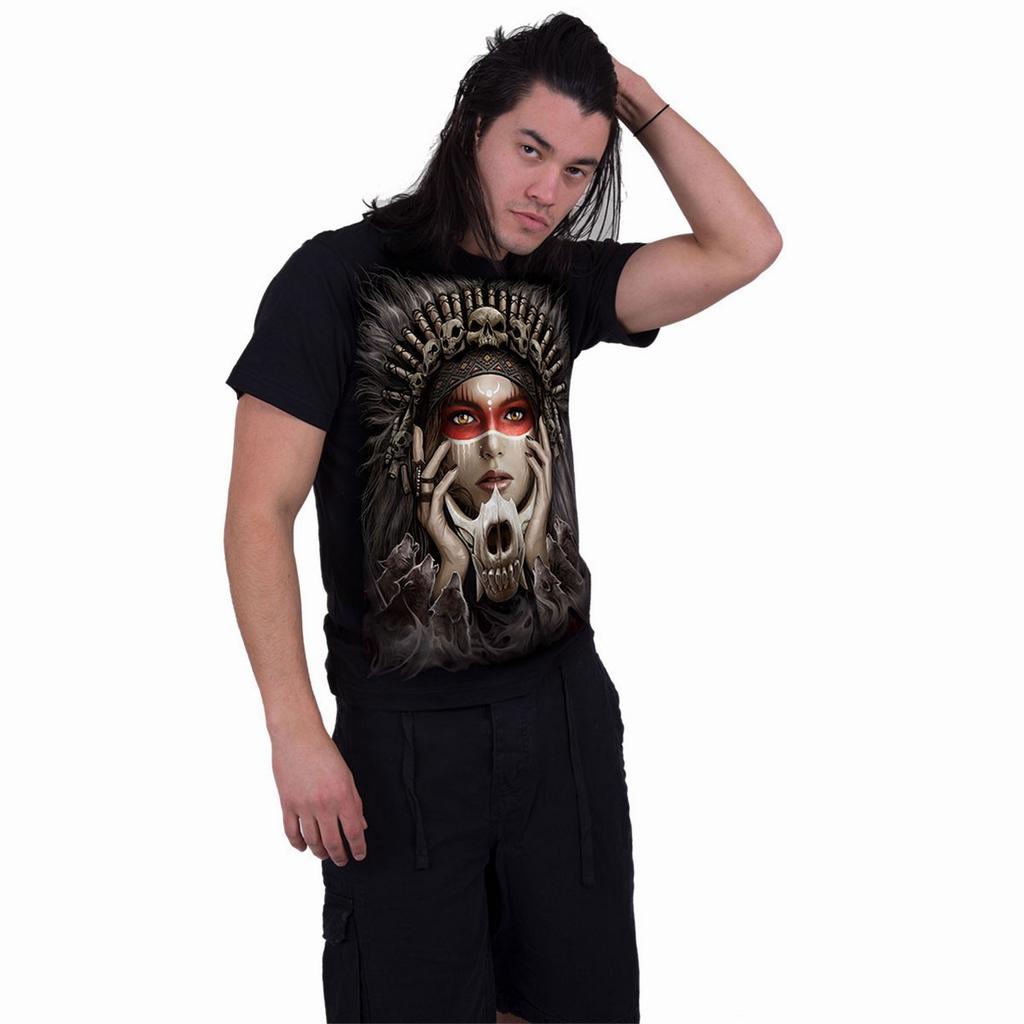 Spiral Direct Unisex Adult Cry Of The Wolf Back Print T-Shirt