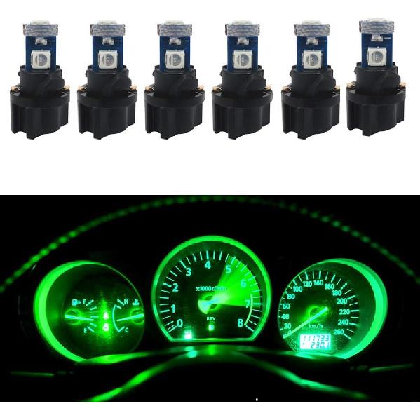 WLJH 6Pack White Dash Lights PC74 Twist Locket Socket Wedge T5 LED Bulb 37 74 2721 3030SMD Dashboard trument Cluster Bulbs,Plug and Play