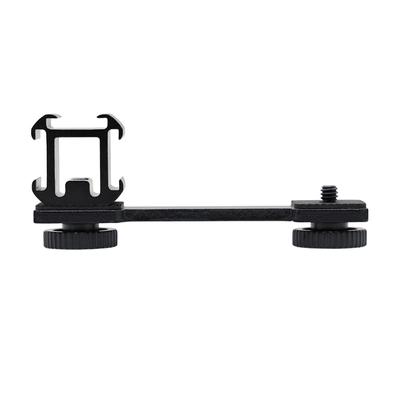 3 In 1 Triple  Shoe Mount Adapter Extension Bracket Holder Microphone Stand