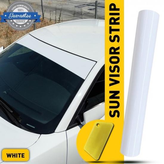 Windshield Universal Banner Vinyl White Decal Sun Strip DURABLE