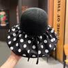Hat Spring and Summer Female Face Covering Versatile Sunscreen Hat Bucket Hat Polka Dot Sun Hat Female Hat Straw Hat UV Protection Face Covering