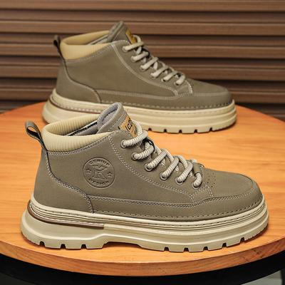 Chaussures pour Hommes Automne Hiver Nouvelles Rétro Britannique Décontractées Bottines de Travail Tendance Coupe Basse Confortables Antidérapantes à Lacets Bottines Courtes à la Cheville