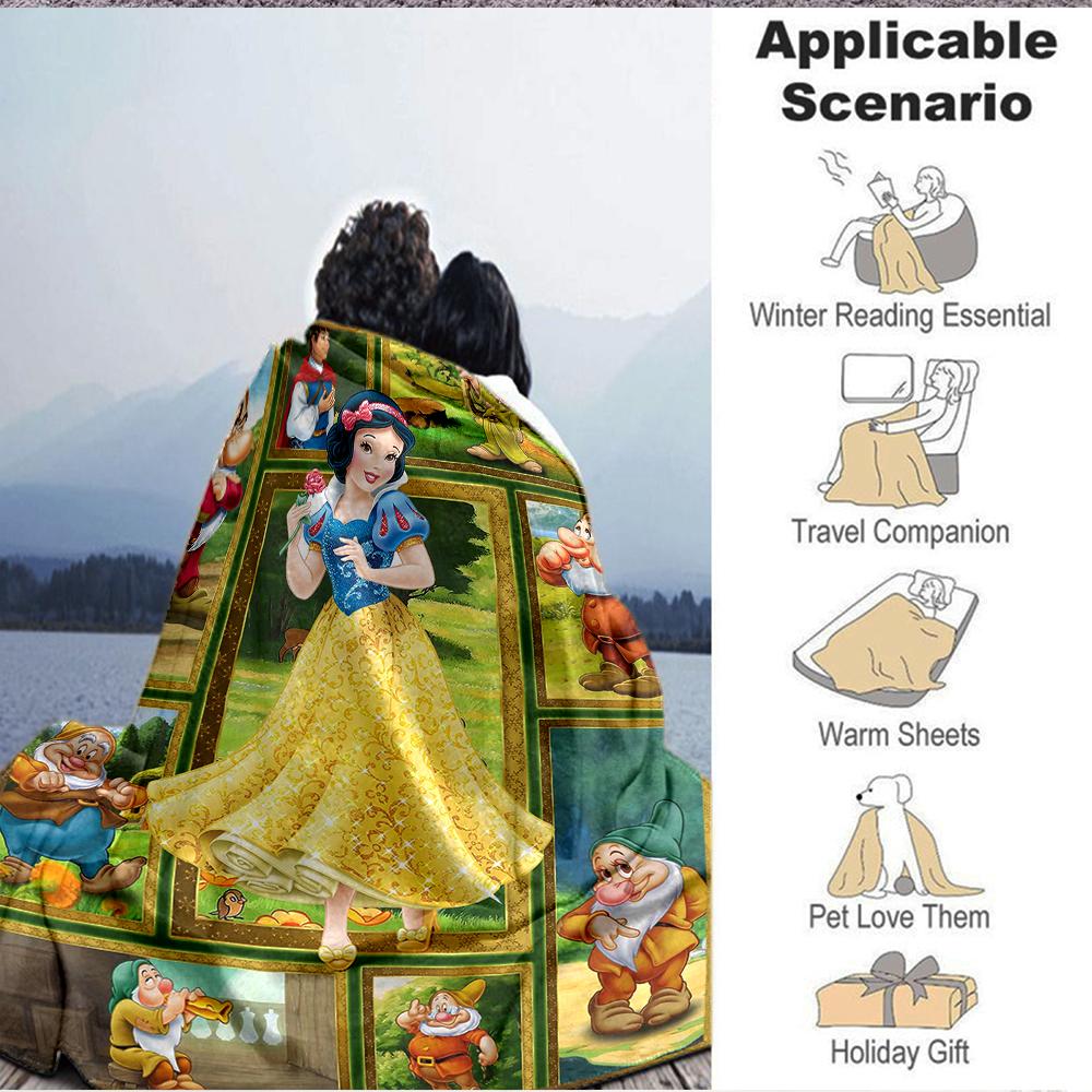 1Pc Snow White Seven Dwarfs Blanket Soft And Comfortable Casual Warm Camping Travel Christmas Halloween Xmas Gift M924461