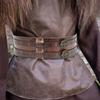 Embossed Viking Leather Wide Belt Knight Corsets Belt Renassance Medieval Buckle Belt Nordic Faux Leather Armors Belt