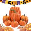 7pcs Decorative Large Small Outdoor Orange Foam Plastic Fake Faux Artificial Pumpkins Halloween Autumn Orange Pumpkin