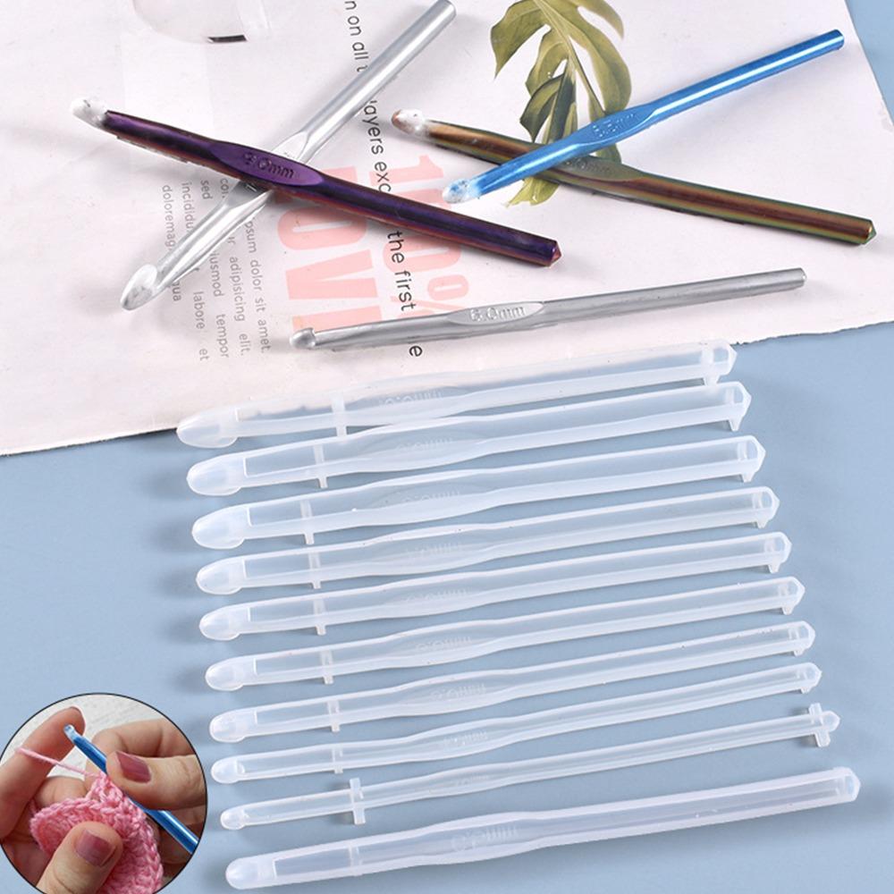 20pcs White Silicone Craft Moulds Silicone Knitting Sweaters Tool Crochet Hooks Mould Craft Making