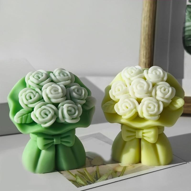 3D Rosenstrauß Kerzenform Silikonform zum Basteln von Aromatherapiekerzen Valentinstagsgeschenk Bastelbedarf