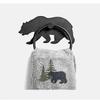 Bear Towel Ring Towel Holder Bathroom Wall Mounted Metal Wall Mounted Towel Ring Metal Hand Towel Holder Wall Decor for Kitchen Home Hanging Decor
