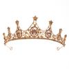 Retro Baroque Crown Tiara Alloy Rhinestone Princess Stage Performance Small Crown Accessories Bridal Jewelry