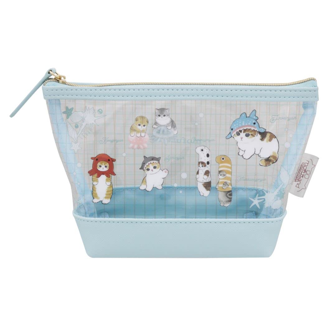 

Sunstar Stationery mofusand Pouch Clear Boat Shape Sea Creatures Nyan S2321645