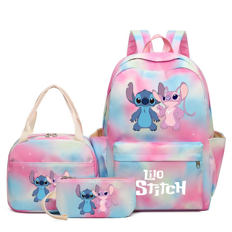 Cartoon Animation Schoolbag Large Capacity Primary And Secondary School Students Backpack Meal Bag Pencil Bag Three-Piece Set
