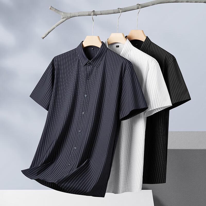 Men's Plus Size Ice Silk Short Sleeve Non-Iron Shirt