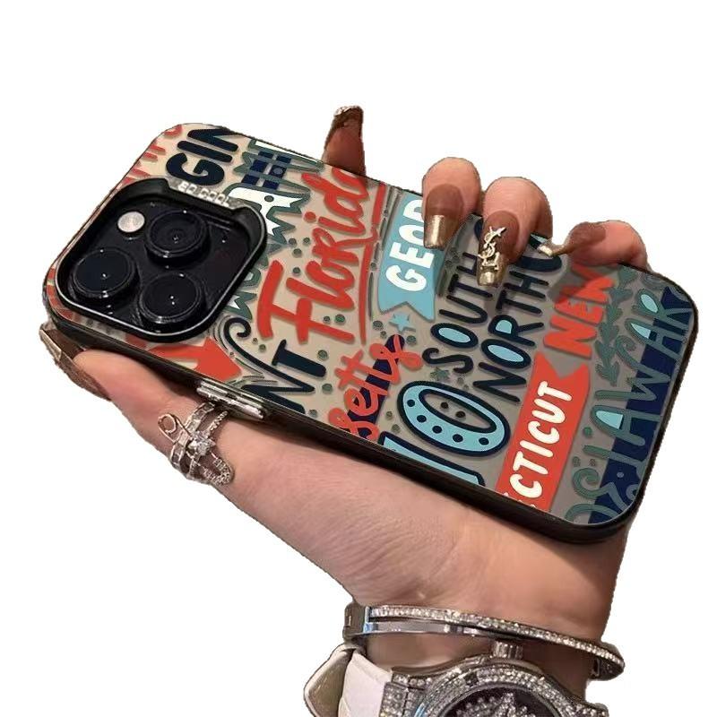 The new model is suitable for iphone17 mobile phone case Apple 15promax/14/13pro/12 trendy cool English 16