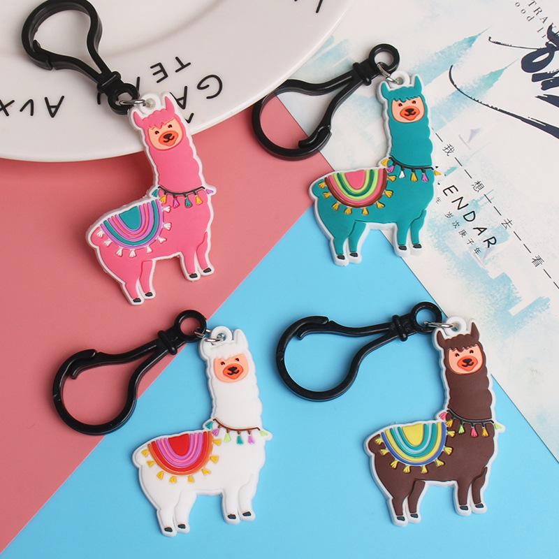 Adorable Alpaca Soft Rubber Keychain Pendant