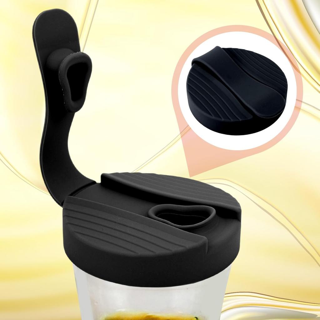 2pcs Replacement Lids for Good Seasons, BPA-Free Salad Dressing Lid Leakproof & Airtight Cap Accessory for Cruet Bottle Container (Black)