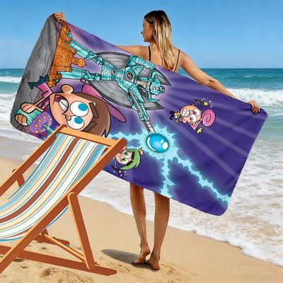 Cartoon Character 2D Flat Print Beach Towel, Large Soft Quick Dry Towel for Beach Camping SwimmingZSTJ0915251