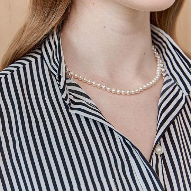 Maxza Stripe Pintuck Ruffle Sleeve Loose Fit Blouse Zd06qb500on