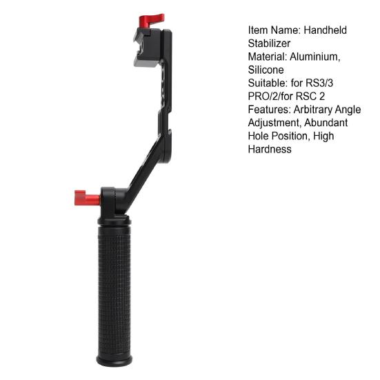 Handheld Stabilizer Arbitrary Angle Adjustment Abundant Hole Position High Hardness Low Angle Shooting Support Action Camera Mount for RS3/3
